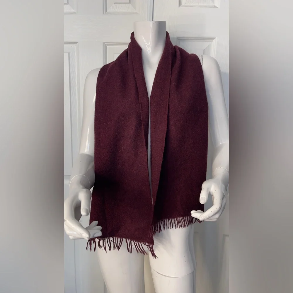 ‼️Cashmere Chic Burgundy Fringe Scarf